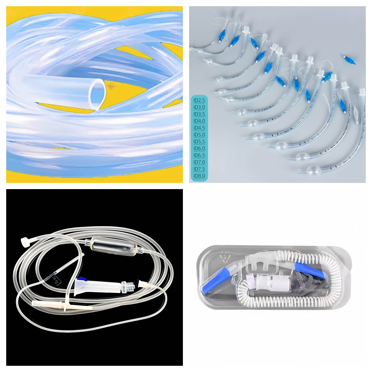 Линия экструзии двухцветных медицинских трубок из ПВХ/полиуретана высокой точности